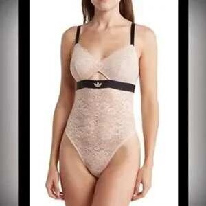 NWT Adidas Woman's Bodysuit Thong Modern Flex Lace Peach Whip Size XXL 2XL